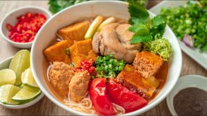 bún riêu cua ốc phan rang ninh thuận - Nguyên liệu chuẩn bị cho nồi bún 4 người ăn