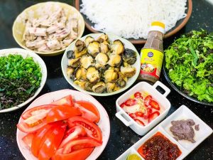 cách nấu bún ốc miền nam - Nguyên liệu chuẩn bị cho 4 người ăn