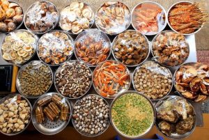 Nguyên liệu chuẩn bị cho món ốc quỳnh phùng văn cung